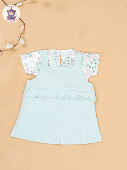 Light Green & White - Cotton Frock