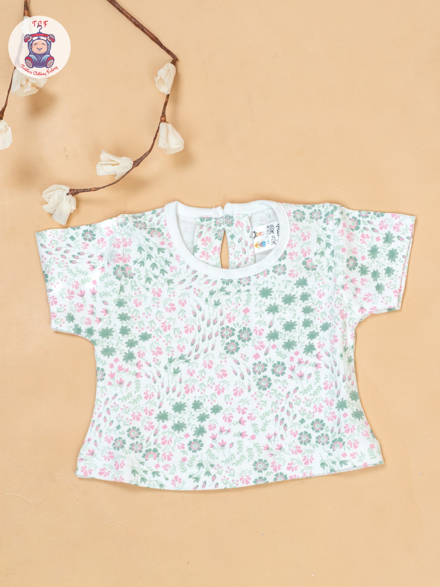 Light Green & White - Cotton Frock