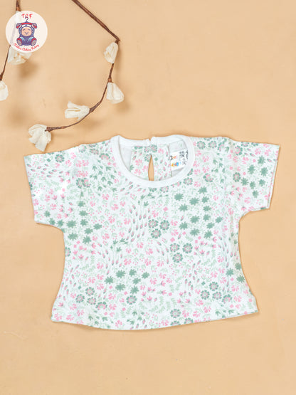 Light Green & White - Cotton Frock