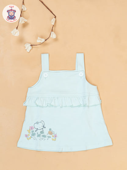 Light Green & White - Cotton Frock