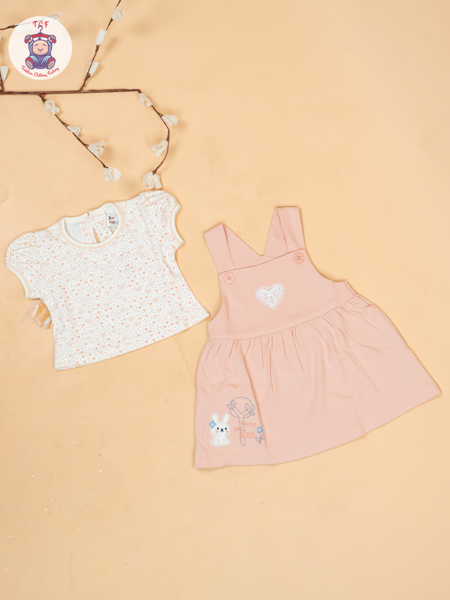 Peach & Cream -  Cotton Frock