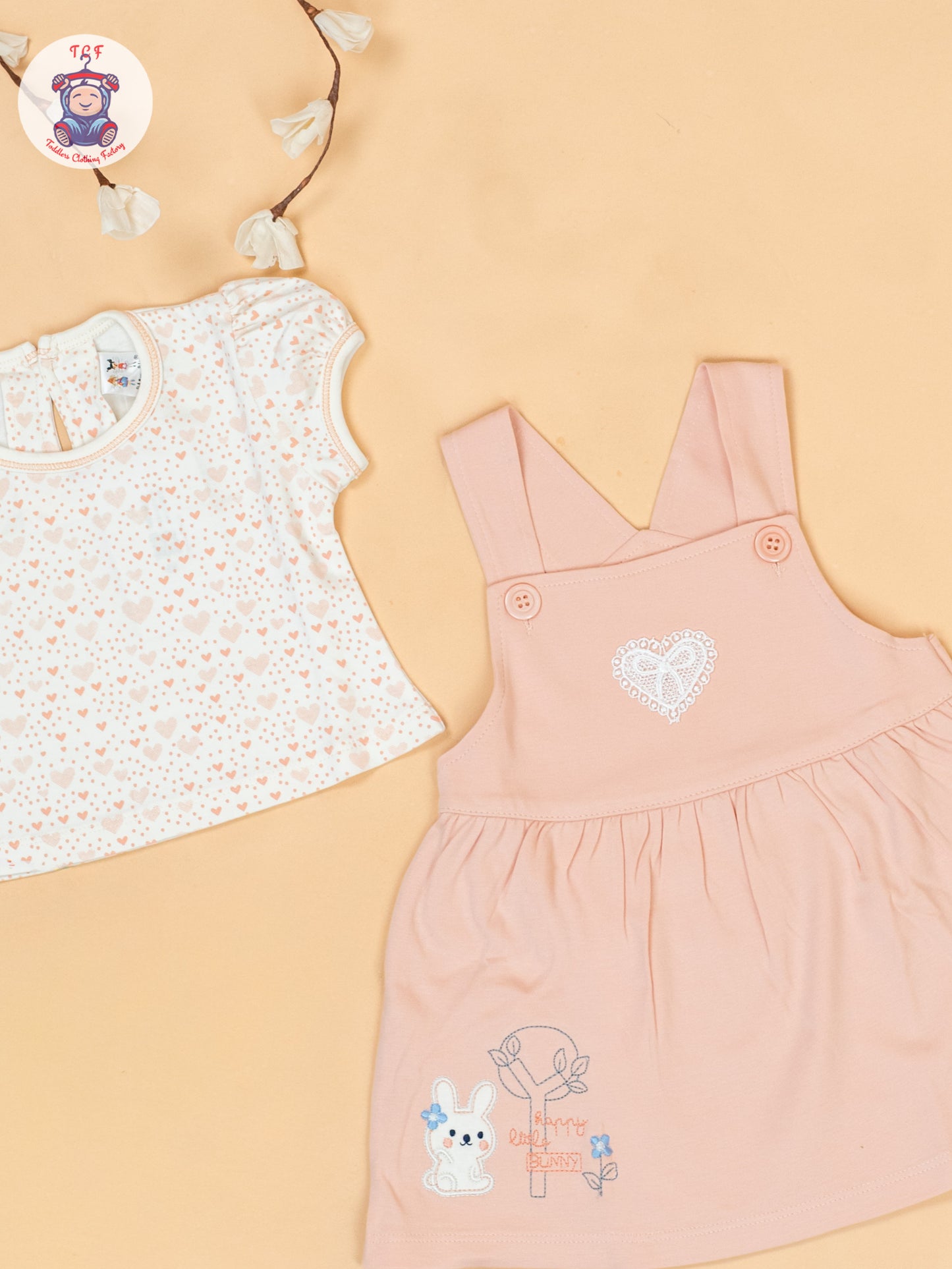 Peach & Cream -  Cotton Frock