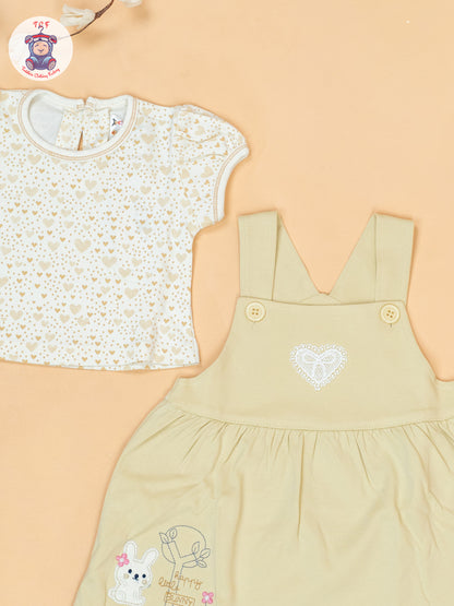 Light Yellow & Cream - Cotton Frock