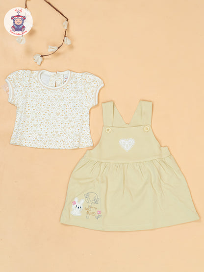 Light Yellow & Cream - Cotton Frock