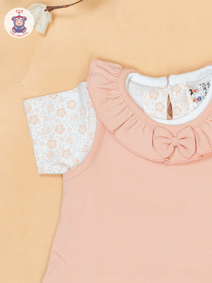 Peach & White - Cotton Frock