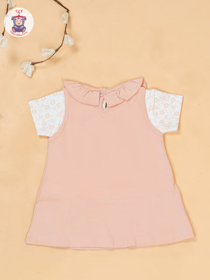 Peach & White - Cotton Frock