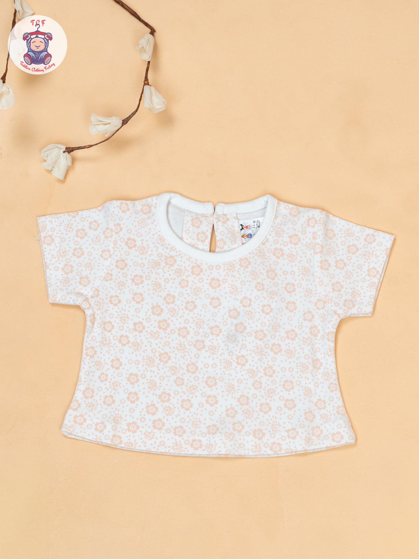 Peach & White - Cotton Frock