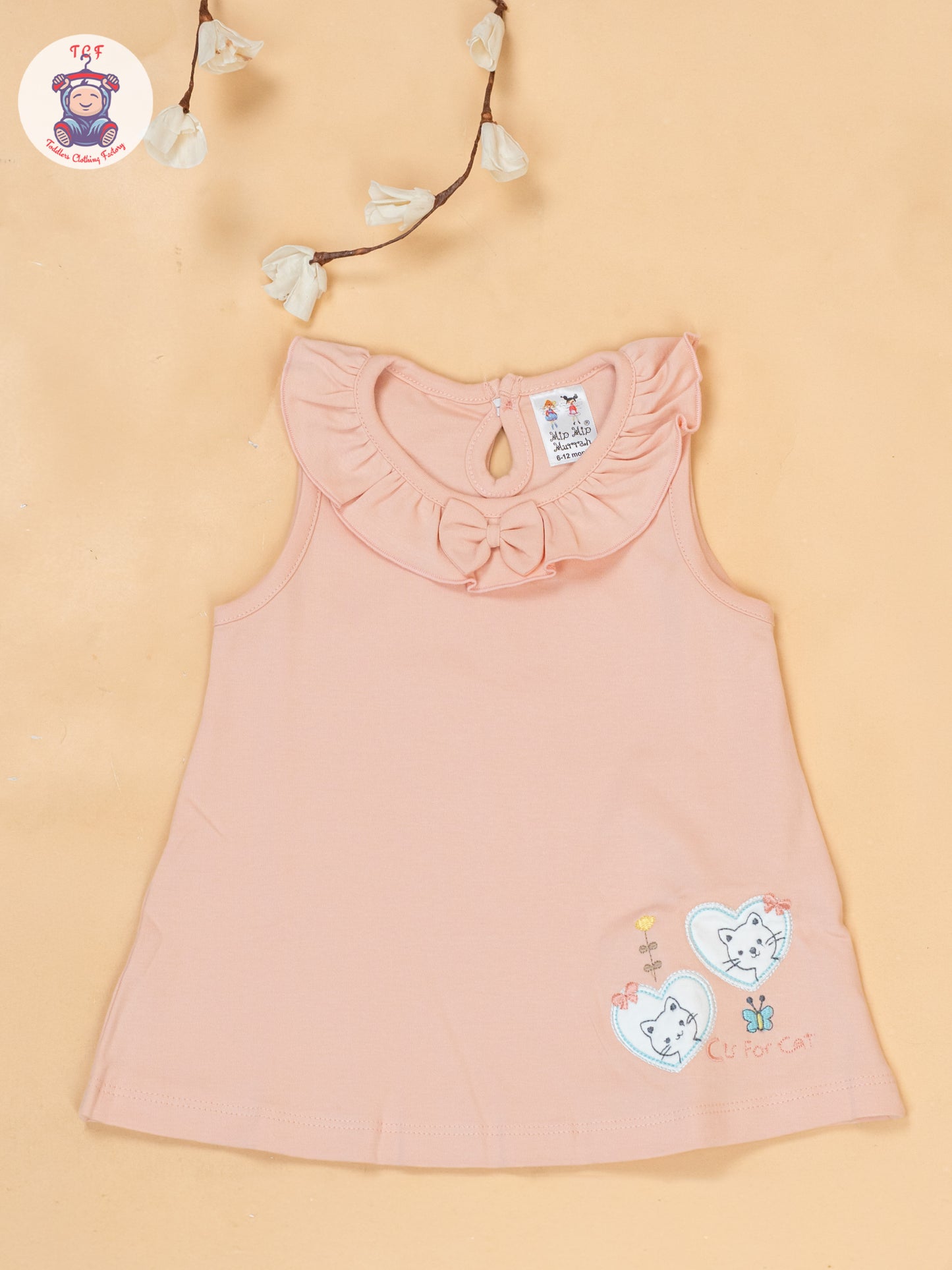 Peach & White - Cotton Frock