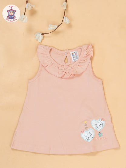 Peach & White - Cotton Frock