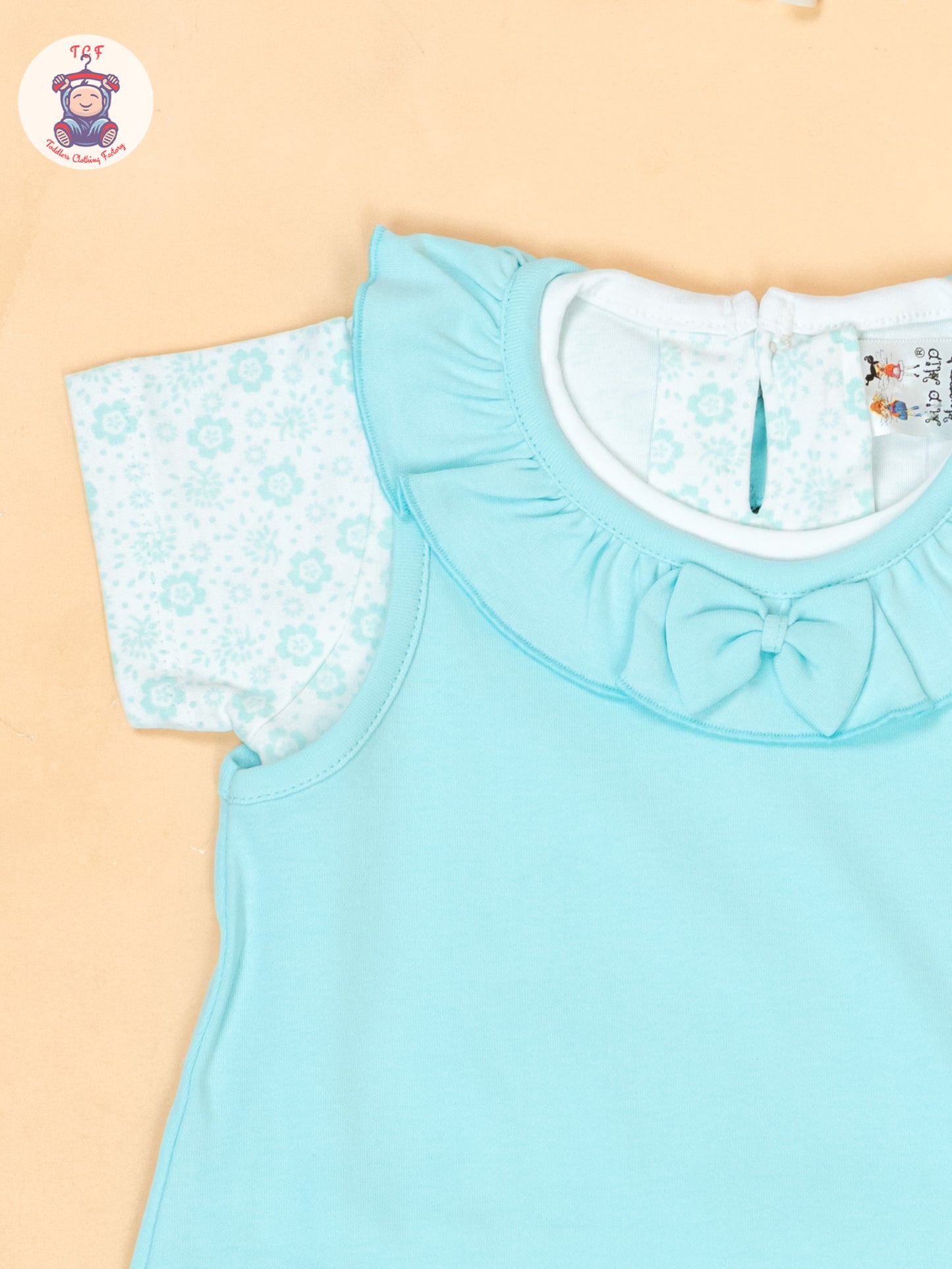 Mint Green & White - Cotton Frock