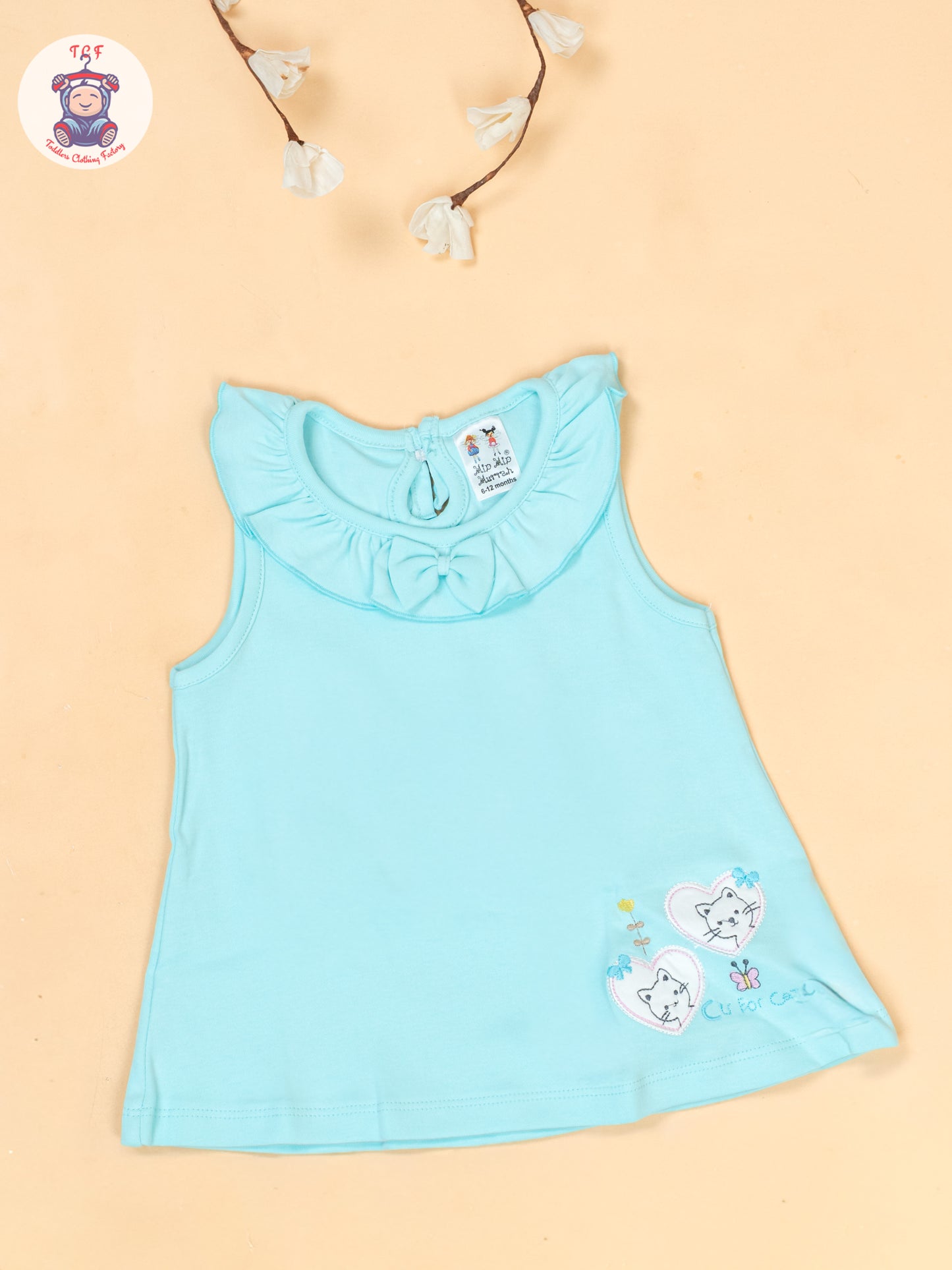 Mint Green & White - Cotton Frock