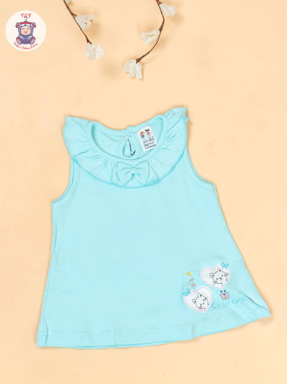 Mint Green & White - Cotton Frock