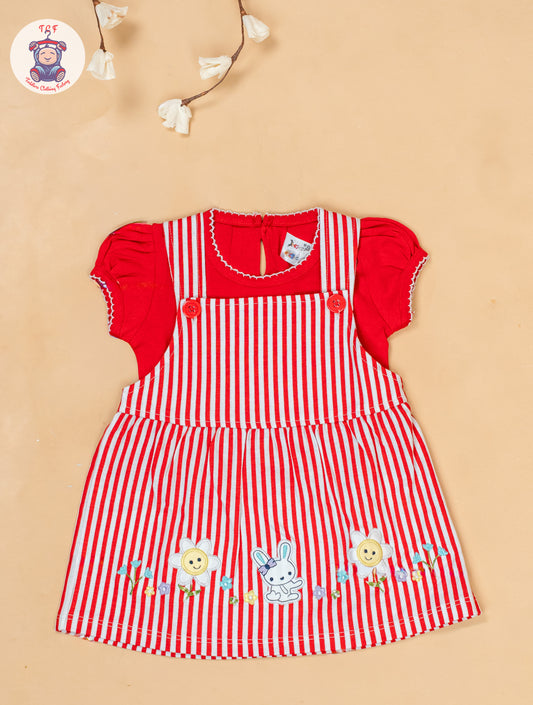 Red & White -  Cotton Frock