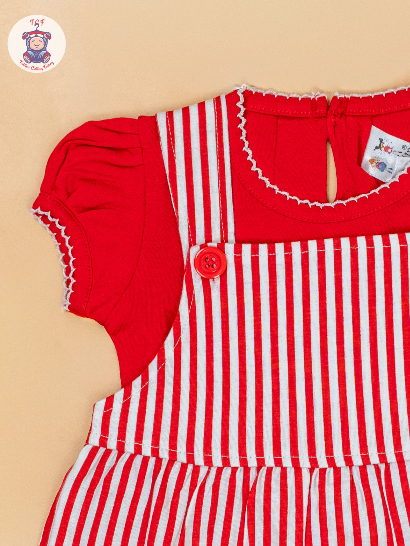 Red & White -  Cotton Frock