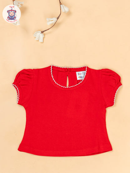 Red & White -  Cotton Frock