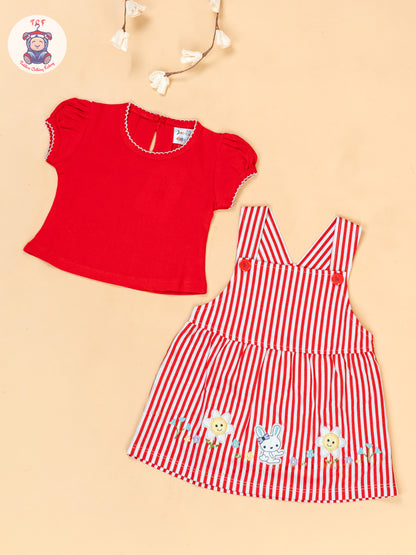 Red & White -  Cotton Frock