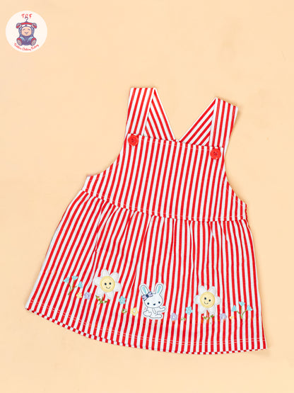 Red & White -  Cotton Frock