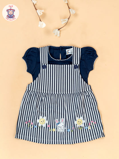 Navy blue & White - Cotton Frock