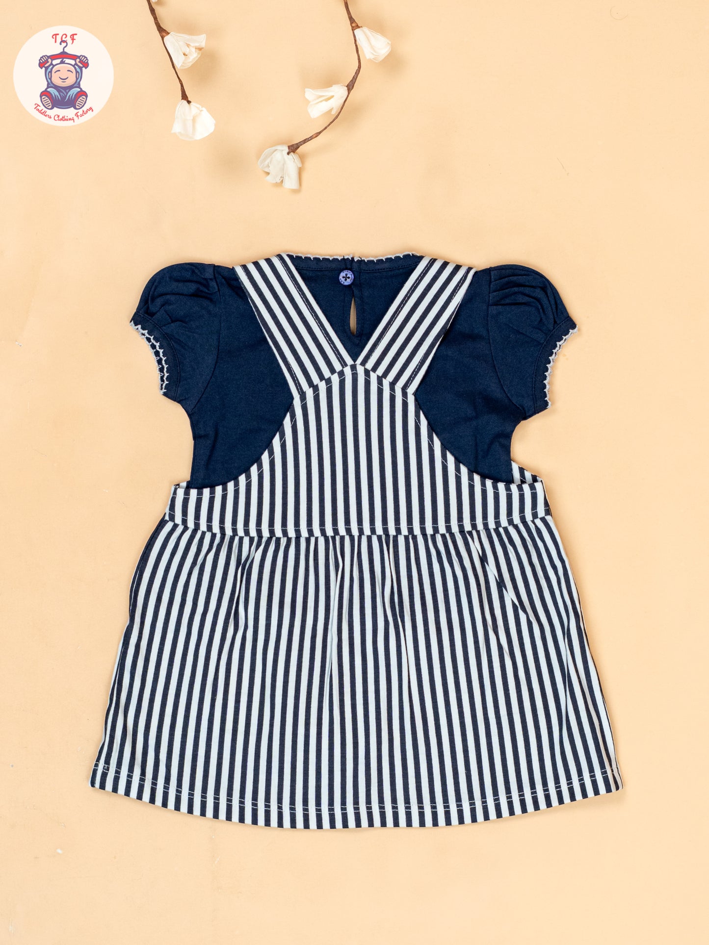Navy blue & White - Cotton Frock