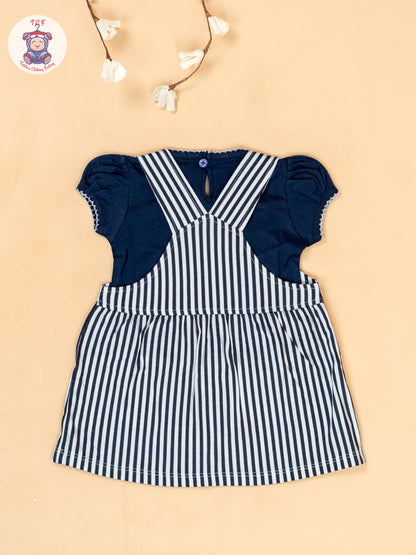 Navy blue & White - Cotton Frock