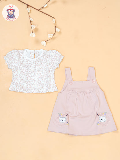 Peach & White - Cotton Frock