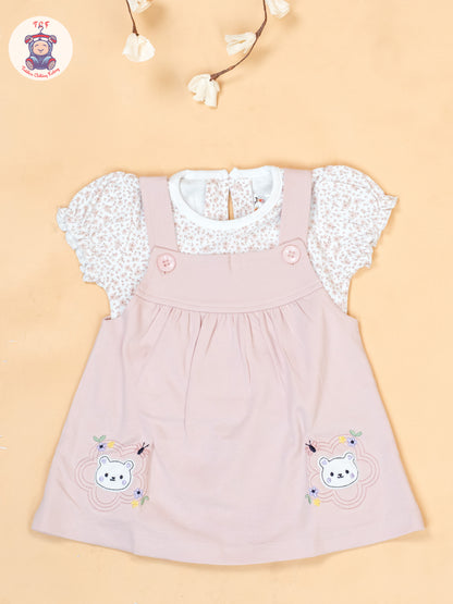 Peach & White - Cotton Frock