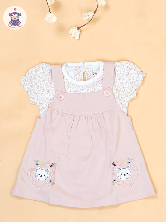 Peach & White - Cotton Frock