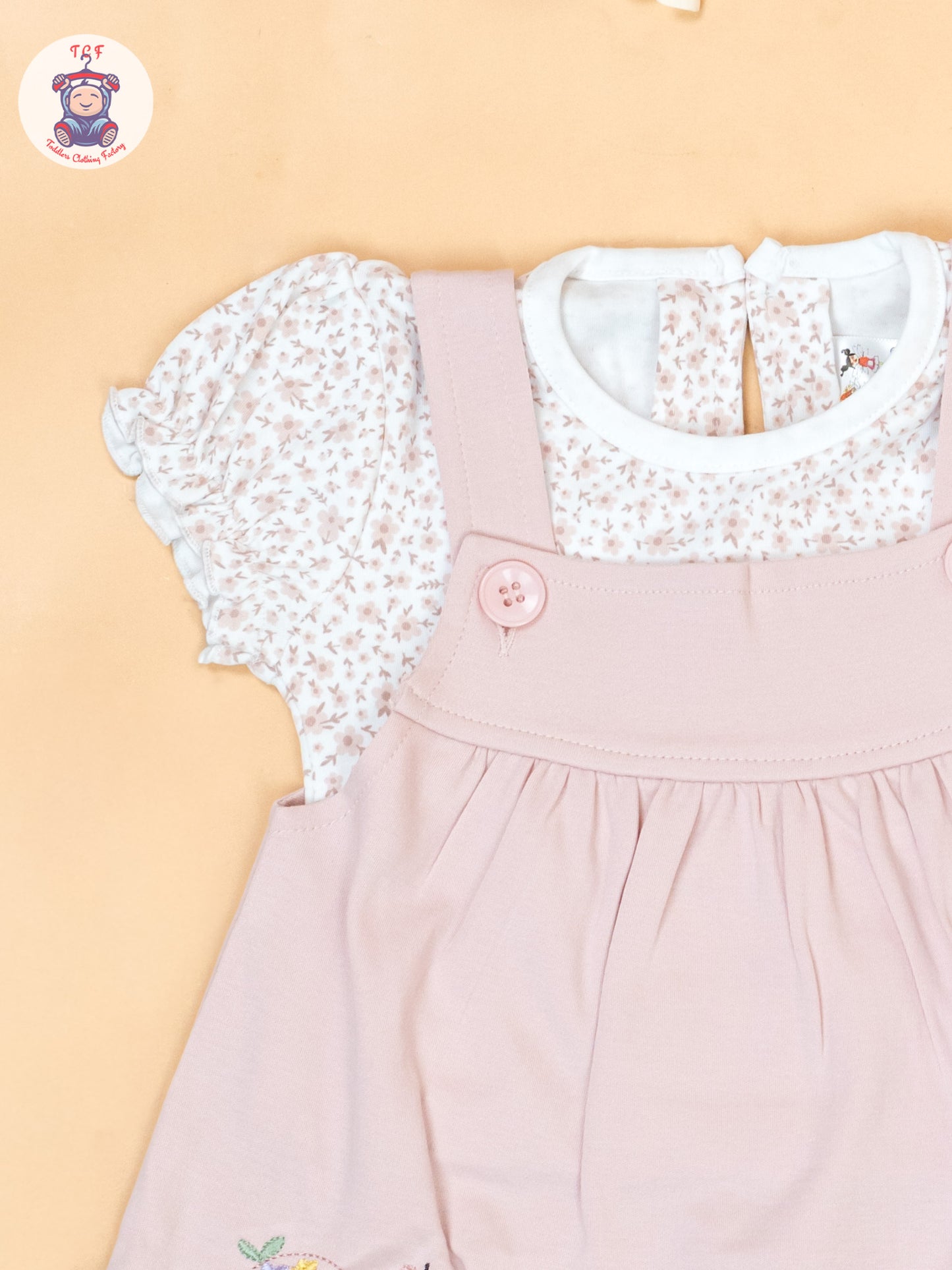 Peach & White - Cotton Frock