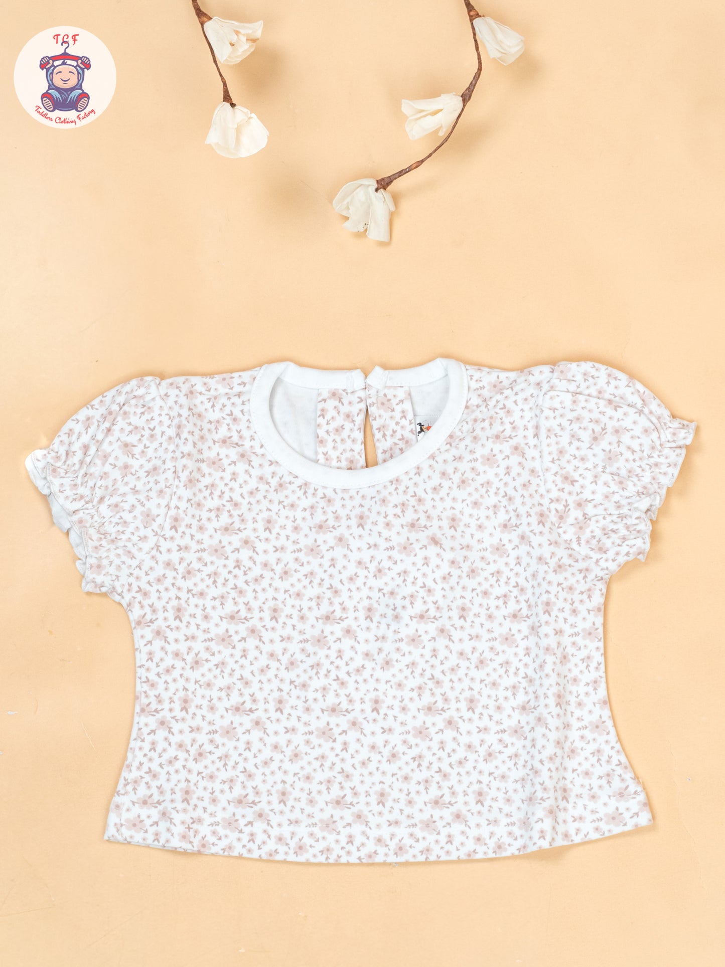 Peach & White - Cotton Frock