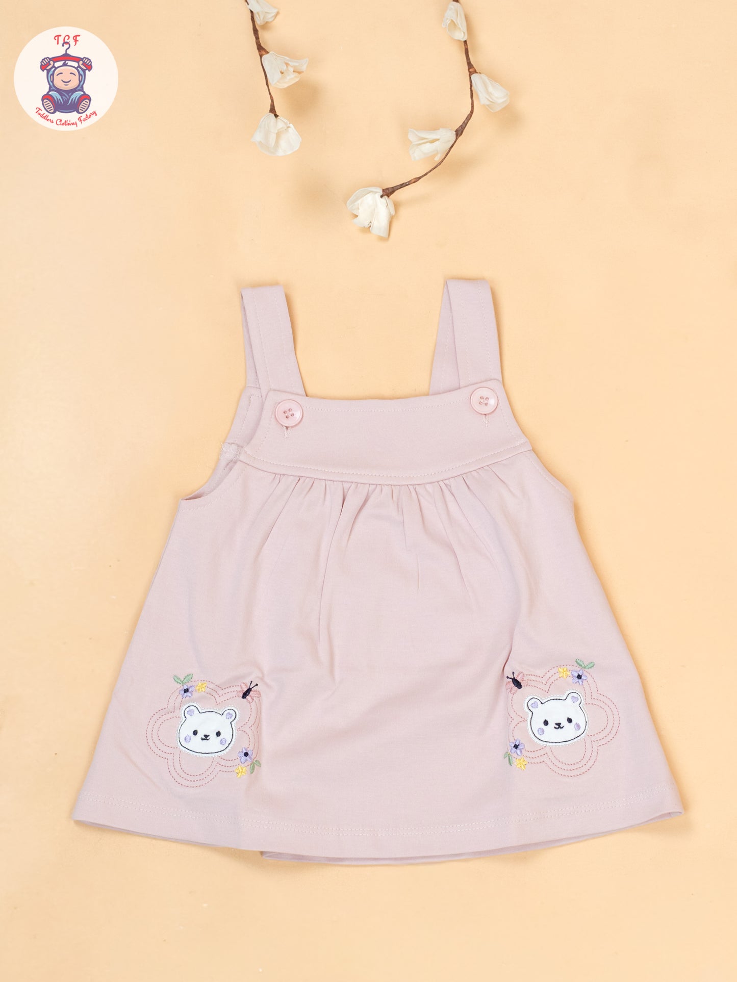 Peach & White - Cotton Frock