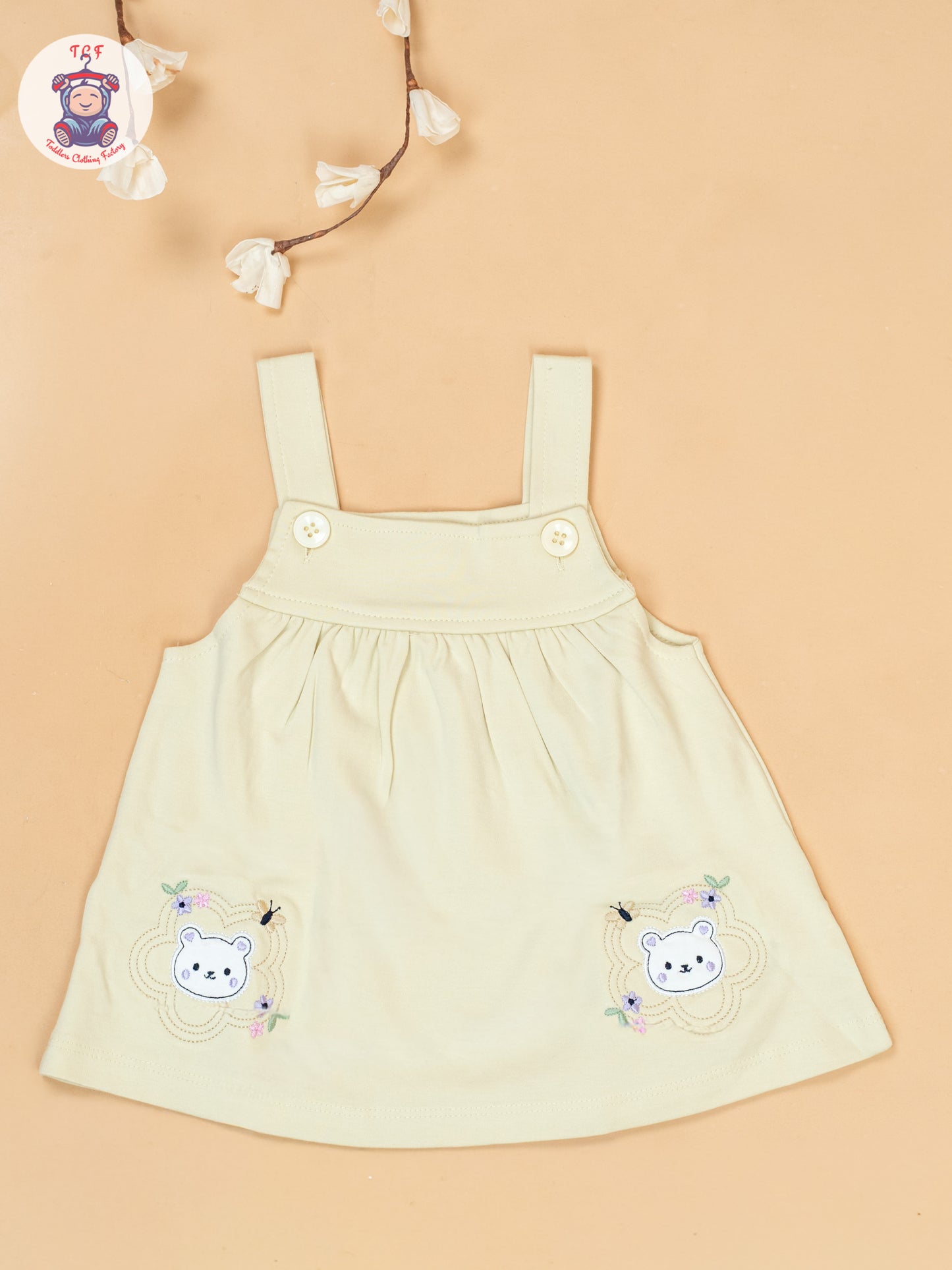 Light Yellow & White - Cotton Frock