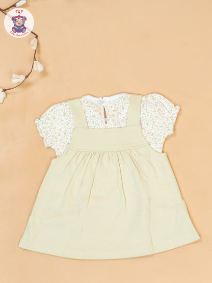 Light Yellow & White - Cotton Frock