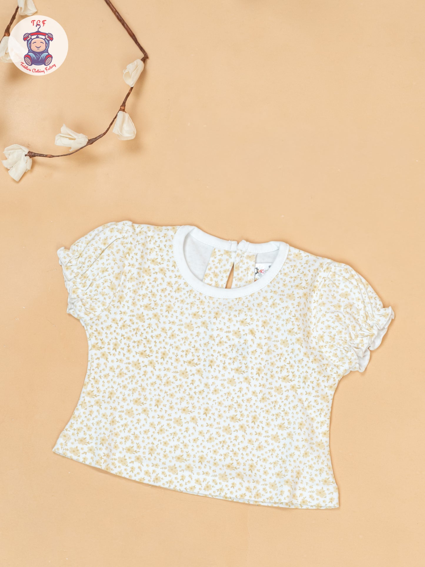 Light Yellow & White - Cotton Frock