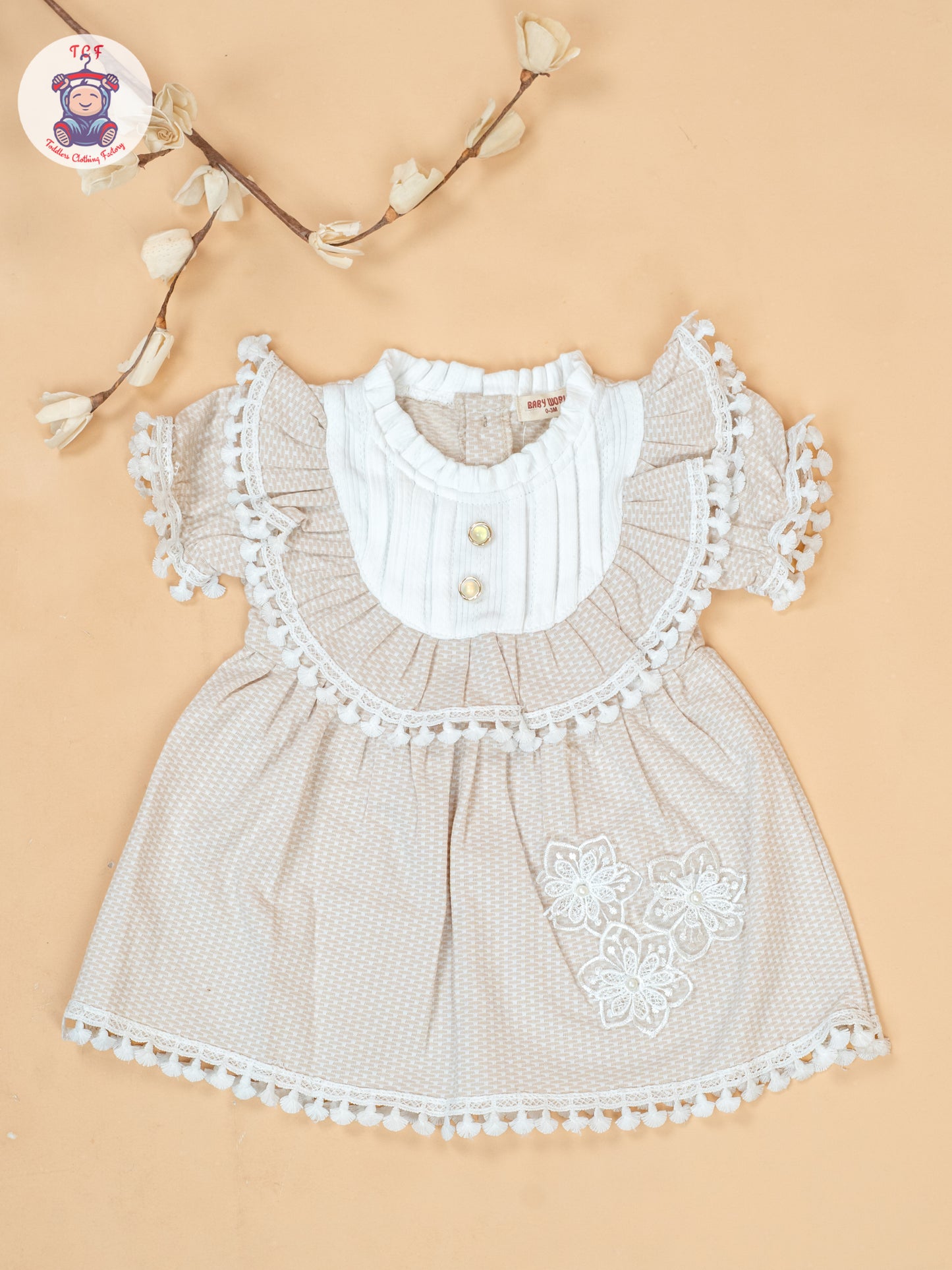 Beige - Cotton Frock