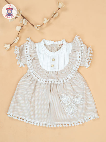 Beige - Cotton Frock