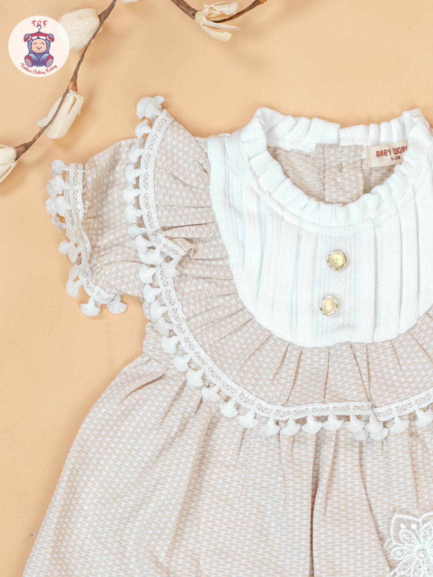 Beige - Cotton Frock