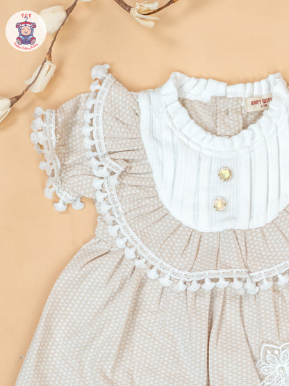 Beige - Cotton Frock