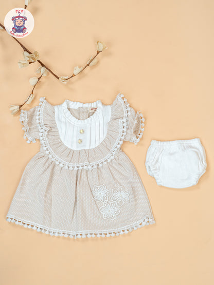 Beige - Cotton Frock