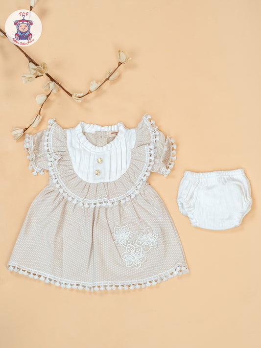Beige - Cotton Frock