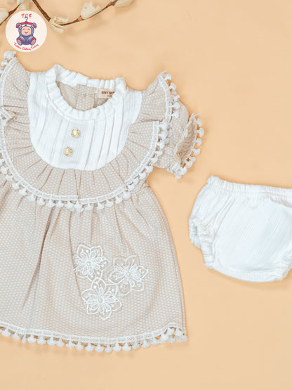 Beige - Cotton Frock