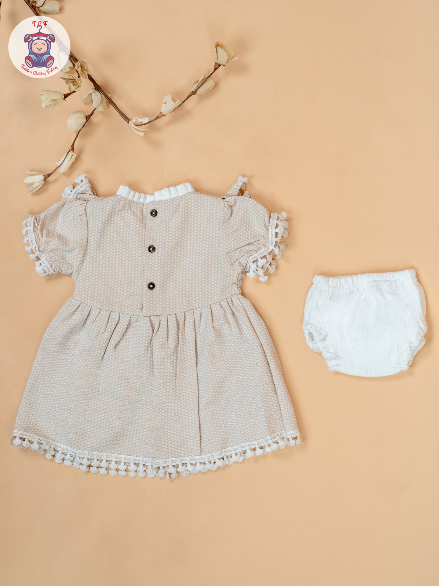 Beige - Cotton Frock