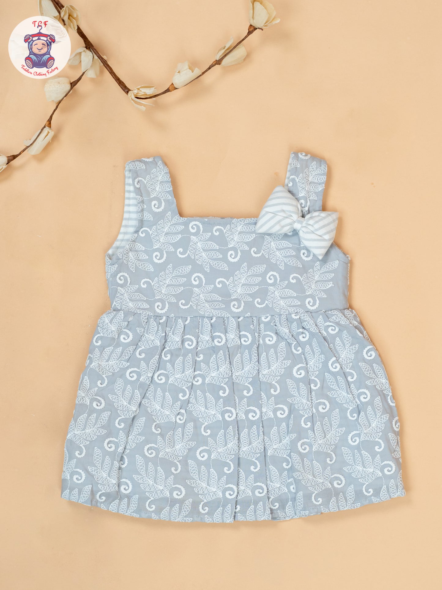 Grey & White - Cotton Frock