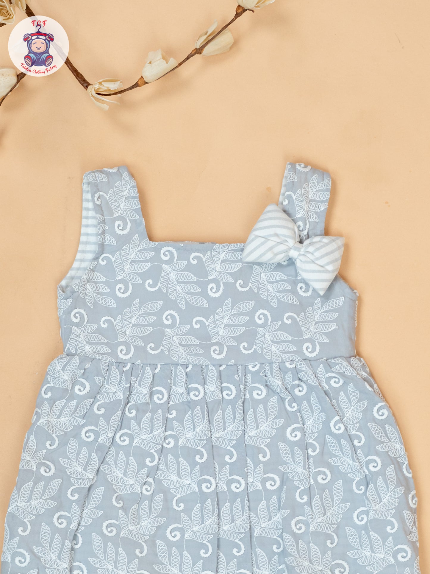 Grey & White - Cotton Frock