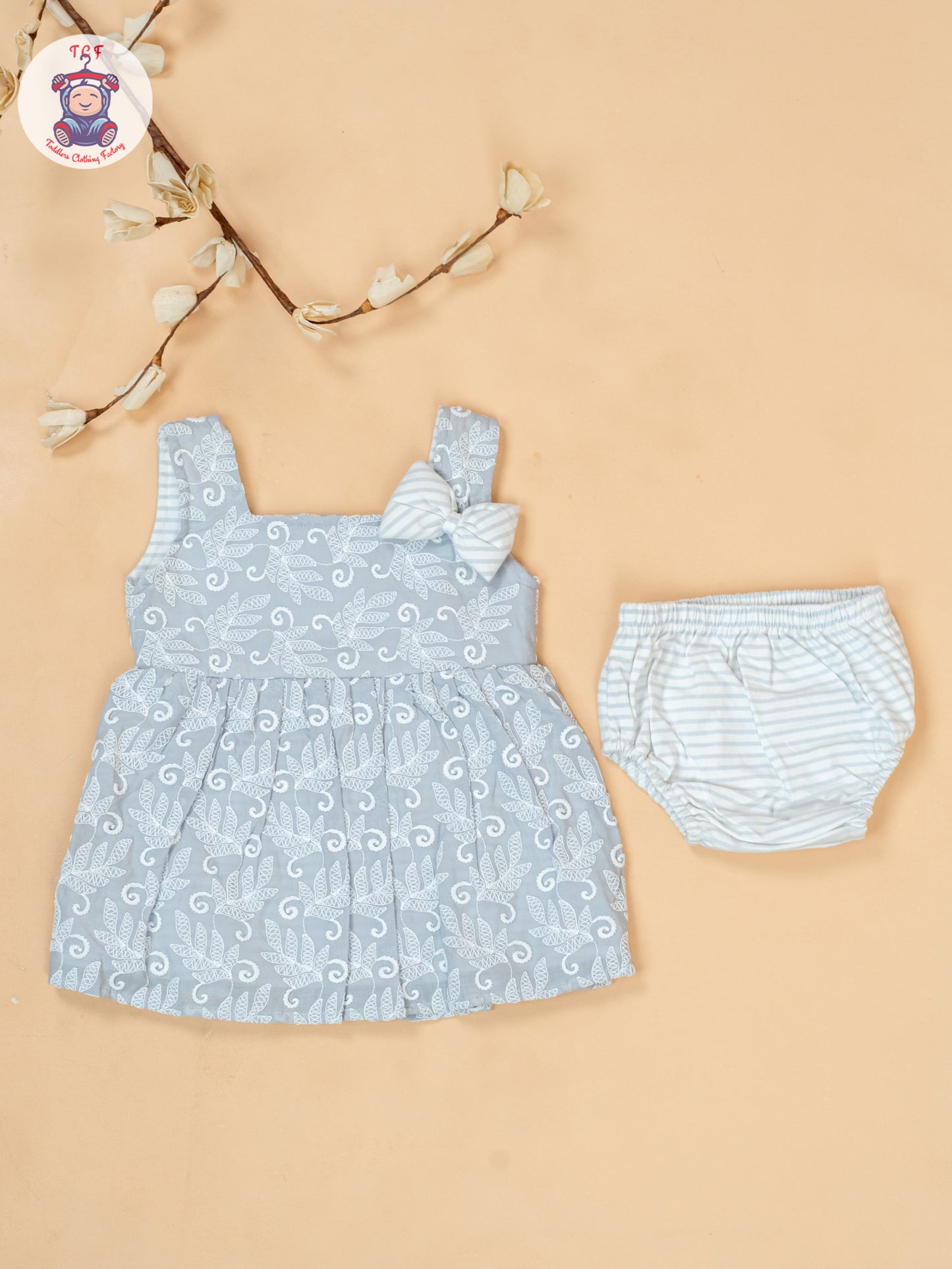 Grey & White - Cotton Frock