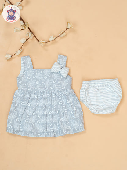 Grey & White - Cotton Frock