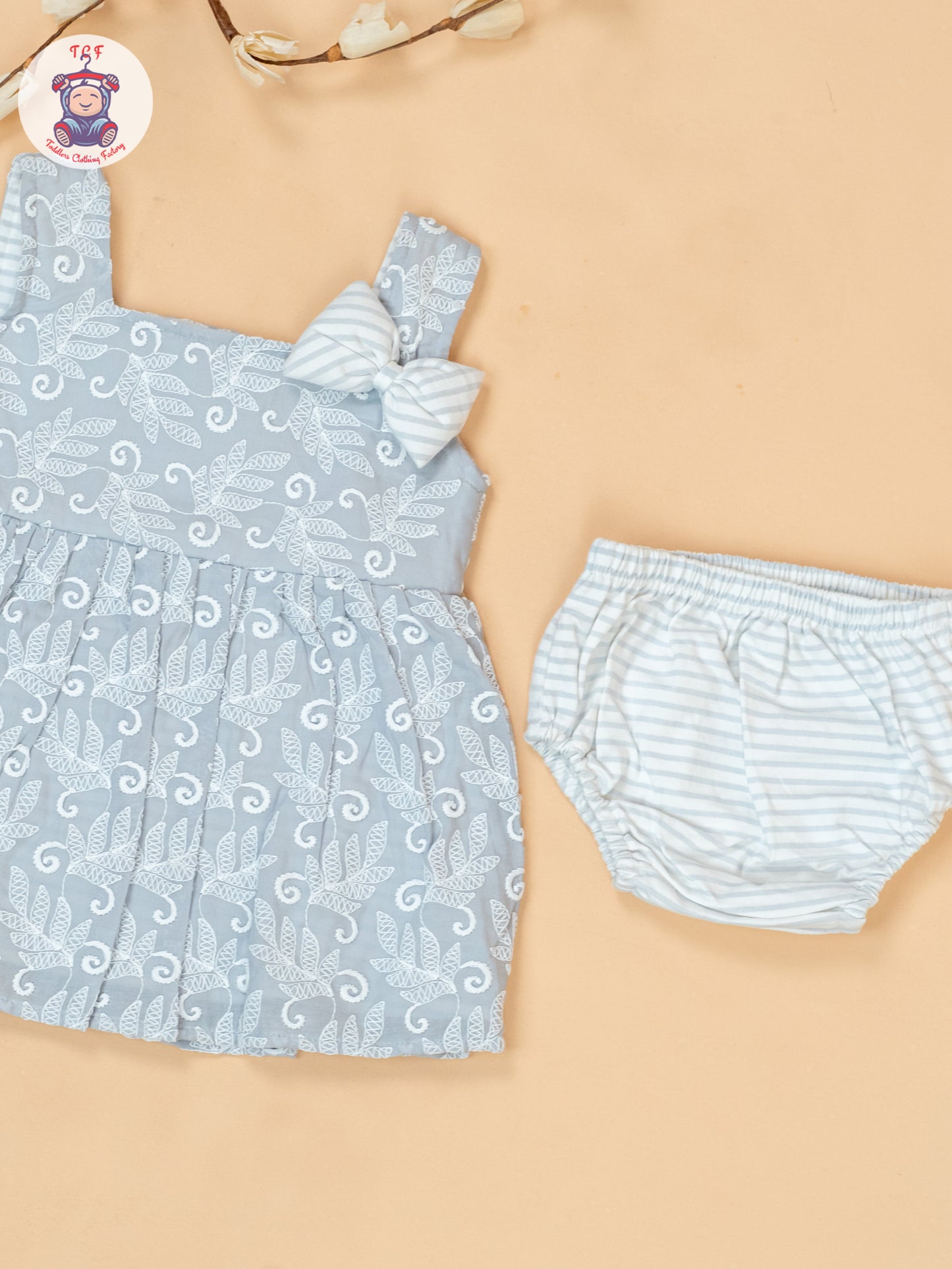 Grey & White - Cotton Frock