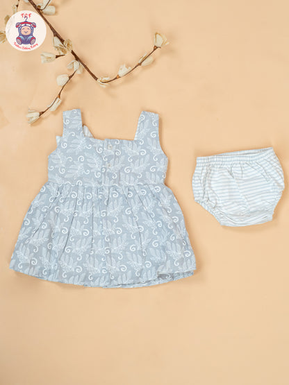 Grey & White - Cotton Frock