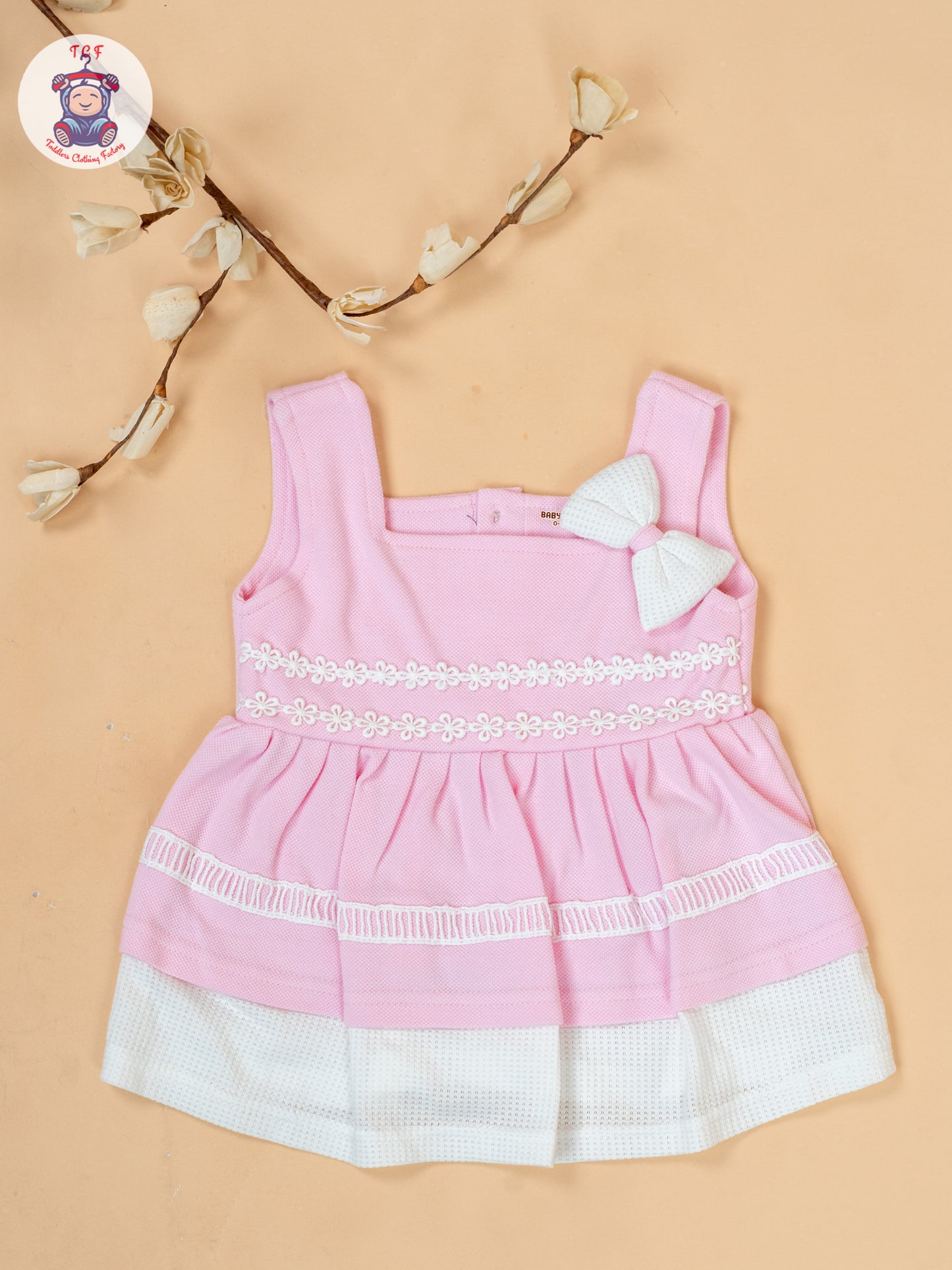 Light Pink & White - Cotton Frock