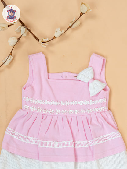 Light Pink & White - Cotton Frock