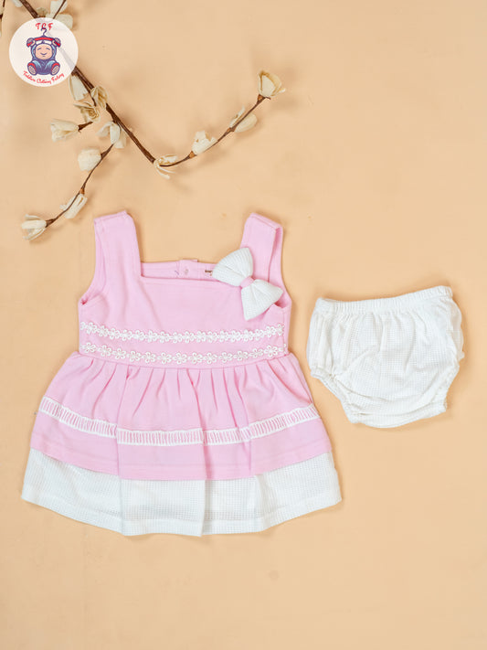 Light Pink & White - Cotton Frock